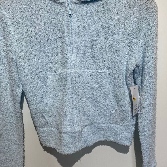 So Women's Light Blue Cozy Perfectly Soft Knit Full Zip Hoodie Size Small NWT - Picture 3 of 10